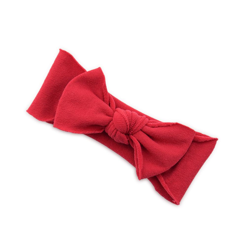 Çocuk Naylon Dikişsiz Fiyonklu Saç Bandı Elastik Saç Bandı Bebek Başlığı Bebek Saç Aksesuarları Düz Renk Düğümlü Saç Bandı