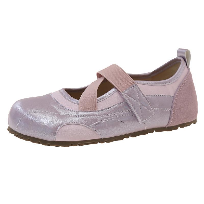 Ballet cross-strap shallow mouth Mary Jane single shoes women's new versatile skirt flat-soled small leather shoes