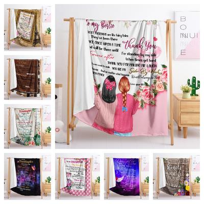Blanket Flannel Blanket Emotional Handwritten Letter English Letter 3D Digital Printing Blanket Blanket