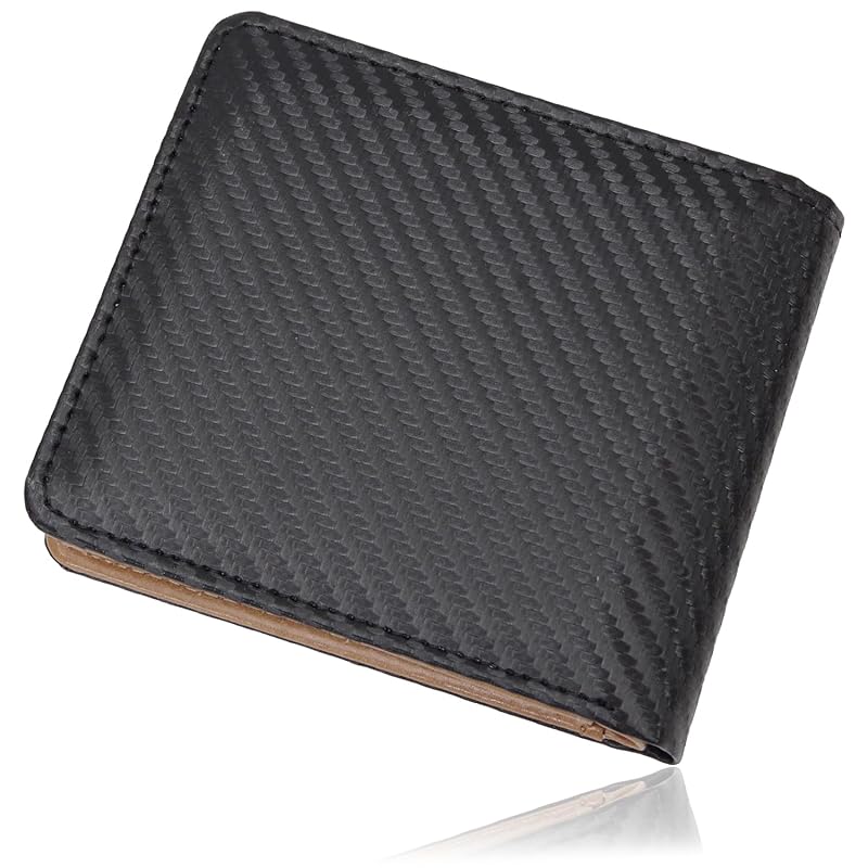 

[Malibu Select] carbon design bifold wallet Carbon tone wallet With coin purse men s male gentleman bifold wallet c547 black