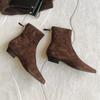 Autumn Winter Short Plush Women Ankle Boots Fashion Square Toe Short Booties Ladies Elegant Low Heels Zipper Booties