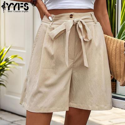 Short imprimé couleur unie pour femme, mode été printemps