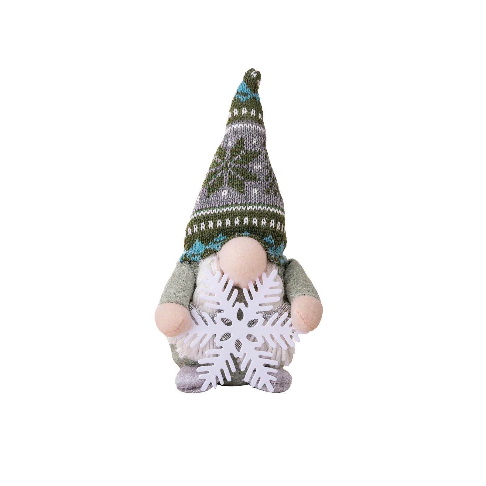 

Плюшевые рождественские гномы с подсветкой, украшения со светодиодной подсветкой носа, светящиеся рождественские гномы, фигурки гномов, держащие снежинки и табличку «Merry Christmas», 10 дюймов One Size