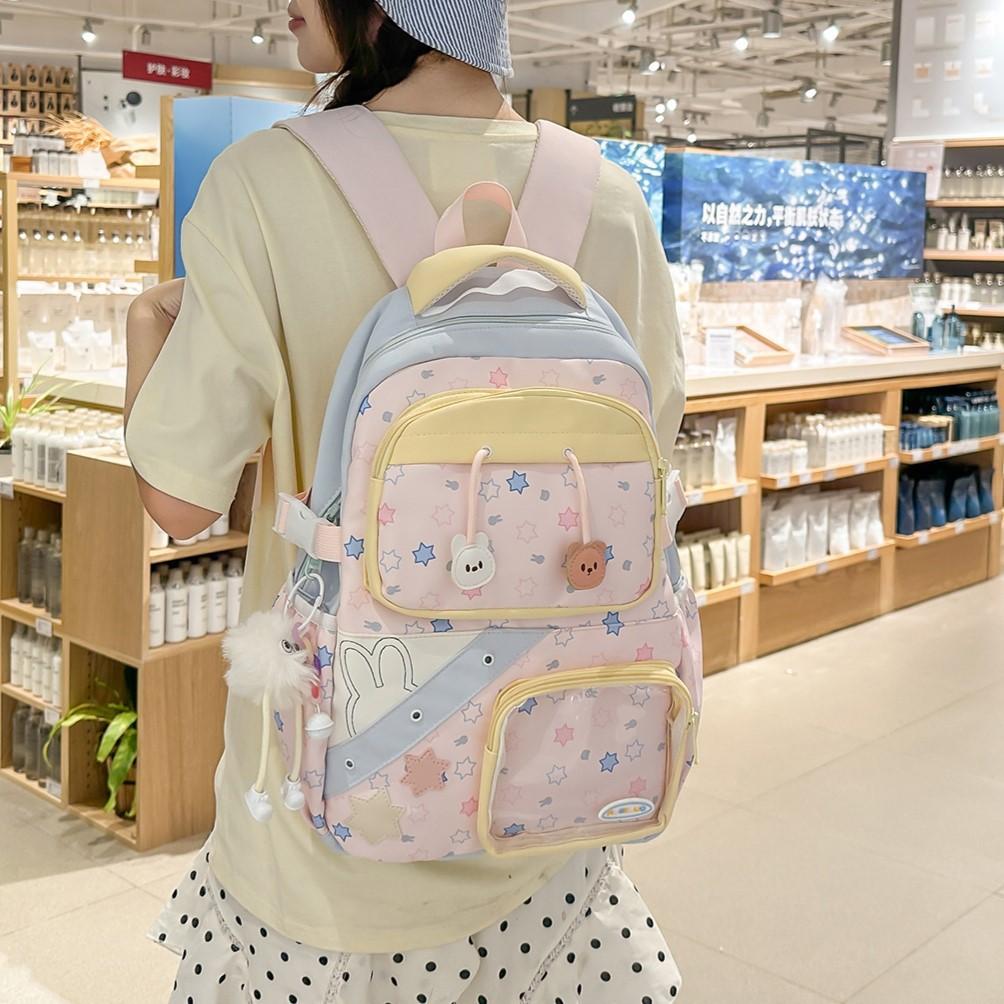 Schoolbag Japanese ins wind backpack primary school students cute girl small fresh go out lightweight burden reduction large capacity pain backpack