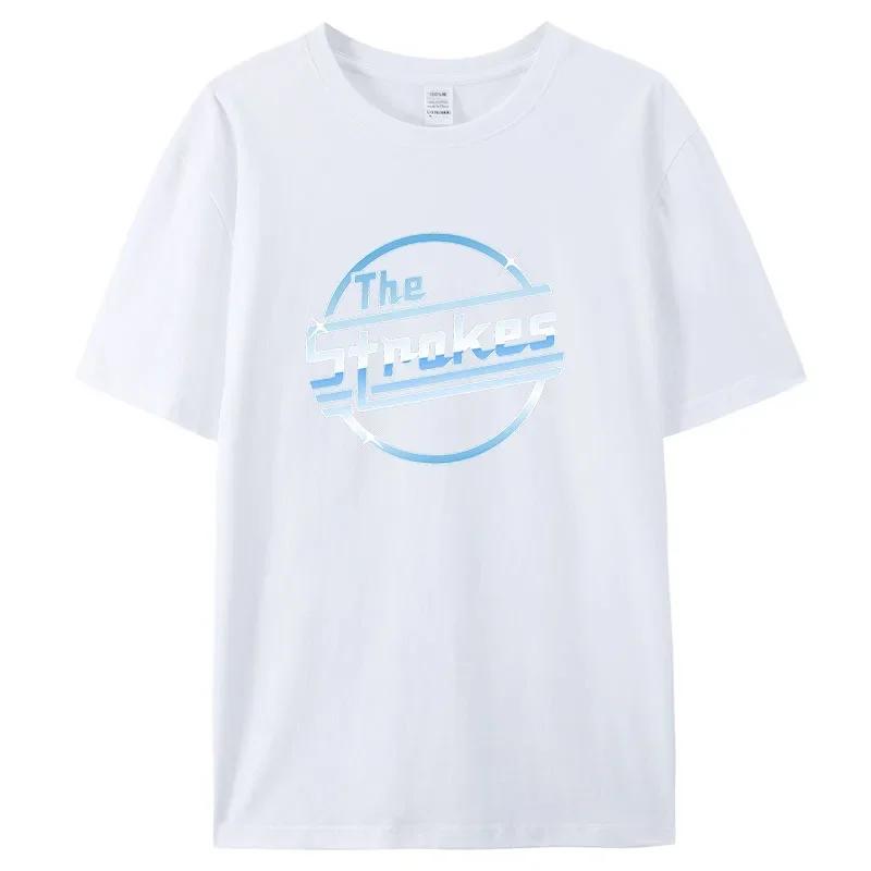 

Men s T-shirt Summer Top The Strokes T-shirt Men s Independent Rock Band Short Sleeve Men s Black Top XXXL зелений