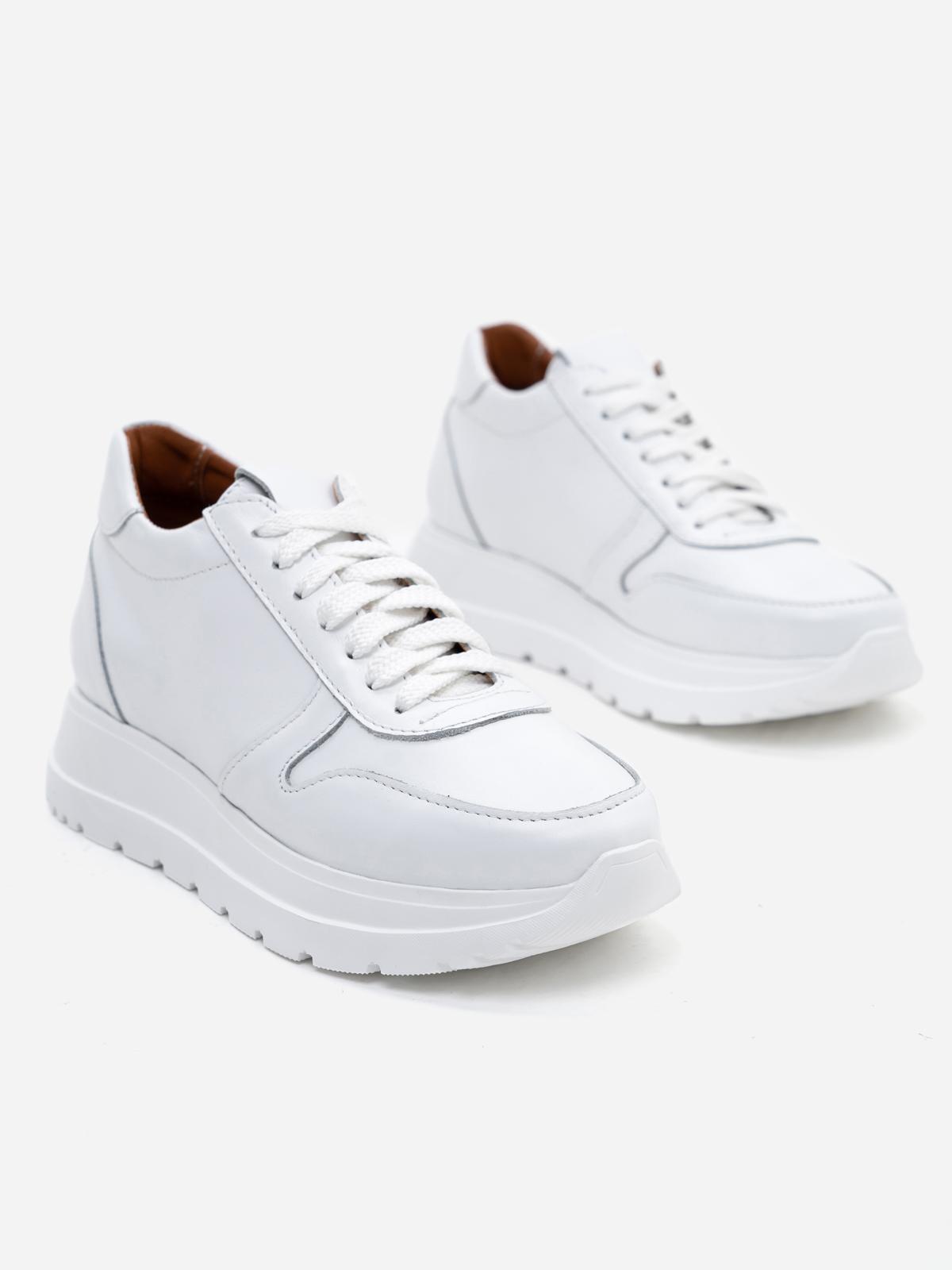 Sneakers ISSA Plus in pelle con suola alta 37 bianco