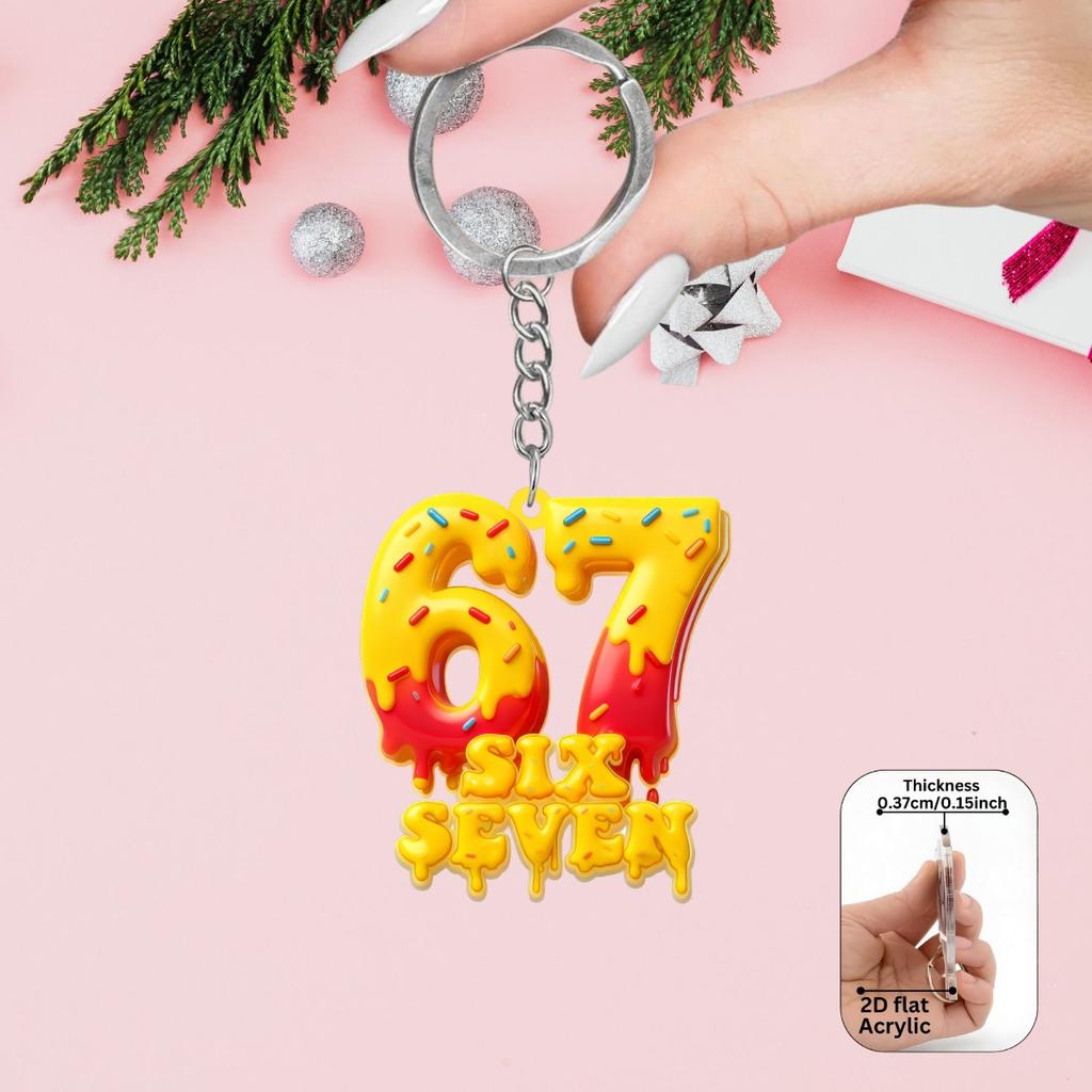2D flat acrylic keychain - multiple colors available, perfect for backpack decoration and car key pendant