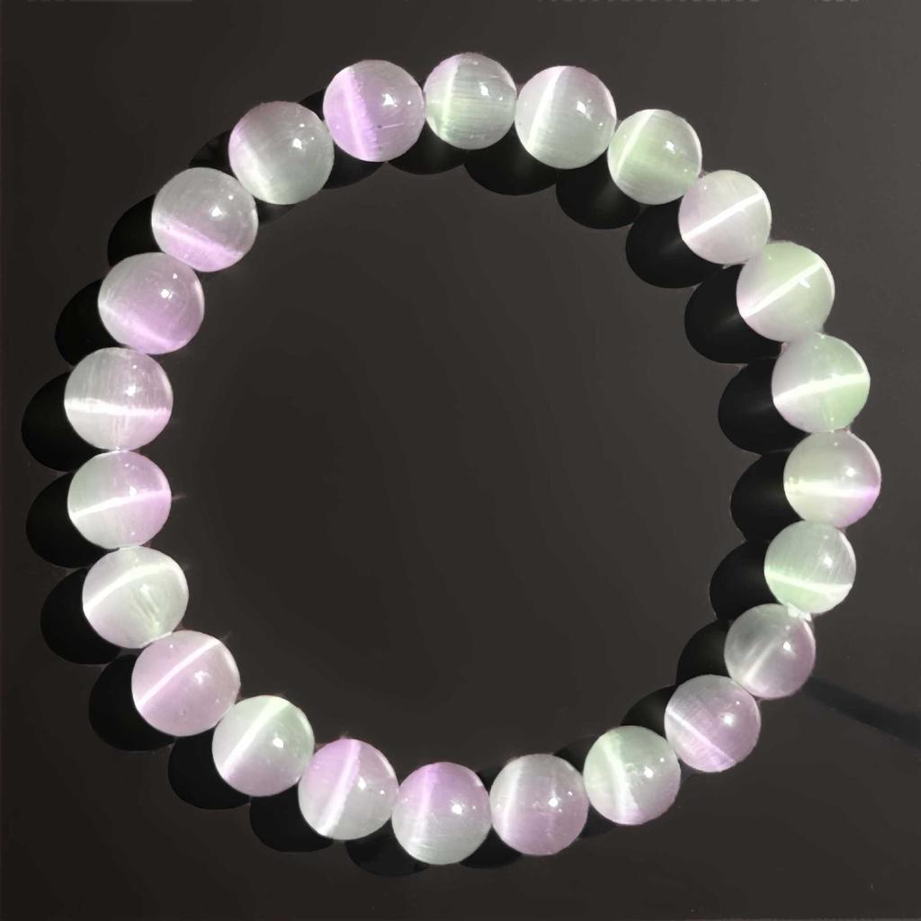 1pc Pink and purple cat's eye bracelet symbolizes wealth and prosperity jewelry gift for women perfect for all seasons