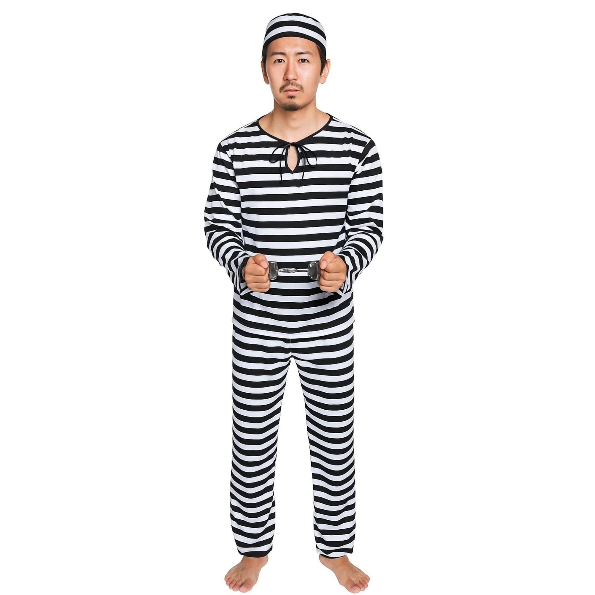 Prisoner Prisoner Halloween Couple Matching Fancy Long Sleeve [CosMisty] Outfit, Cosplay, Striped, Costume, Authentic, Outfit, Cute, Dress, Costume,