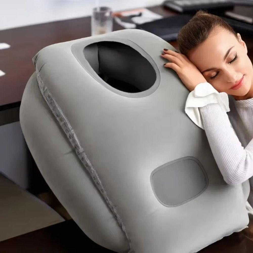 Head Support Inflatable Travel Pillow PVC Material Chin Support Pillow  Airplane Car