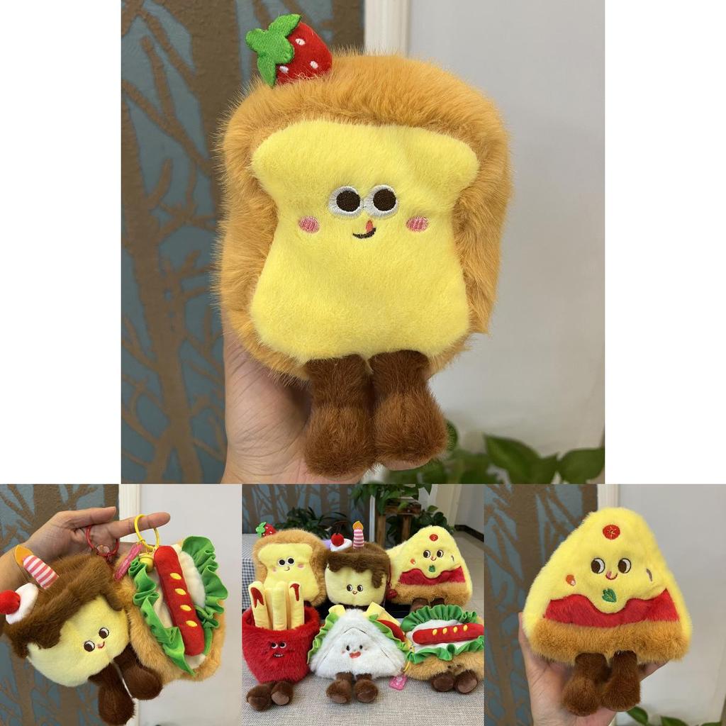 Toast French Fries Sandwich Cake Plush Toy Pendant For Kids And Teens Gift
