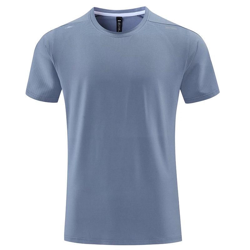 Sport T-shirt med korta ärmar vår och sommar ny snabbtorkande herrträningskläder rund hals andningsbar fitness avslappnad topp