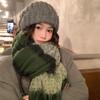 Thickened Knitted Stripe Scarf Windproof Long Wool Tassel Scarf Women's Cashmere Shawl  Girls