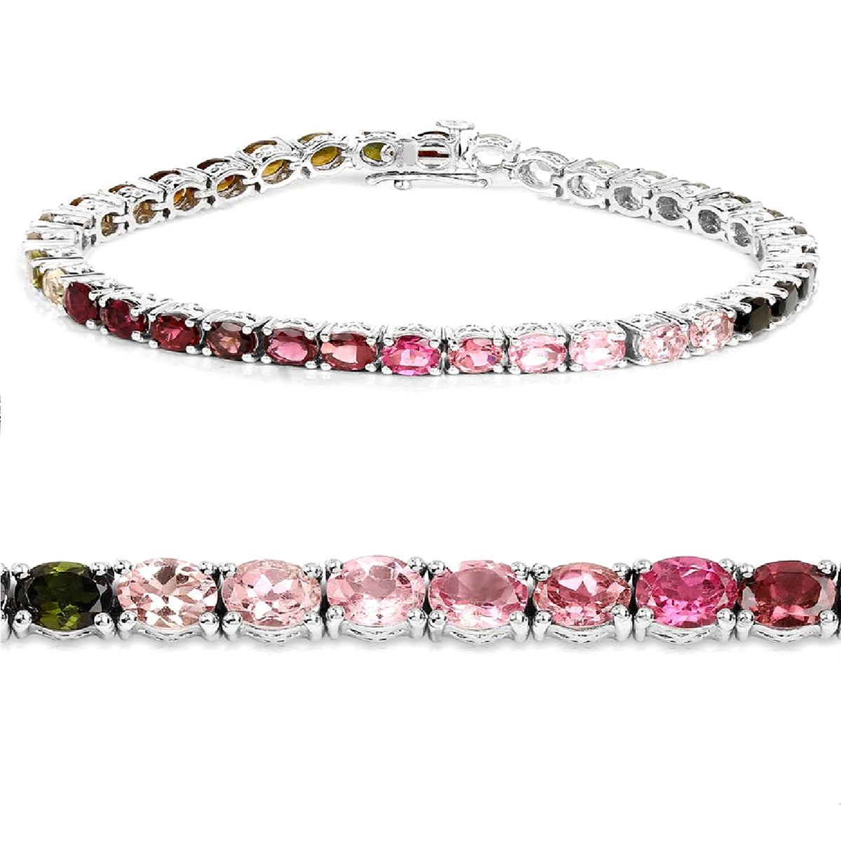 

Tourmaline Tennis Bracelet -925 Sterling Silver