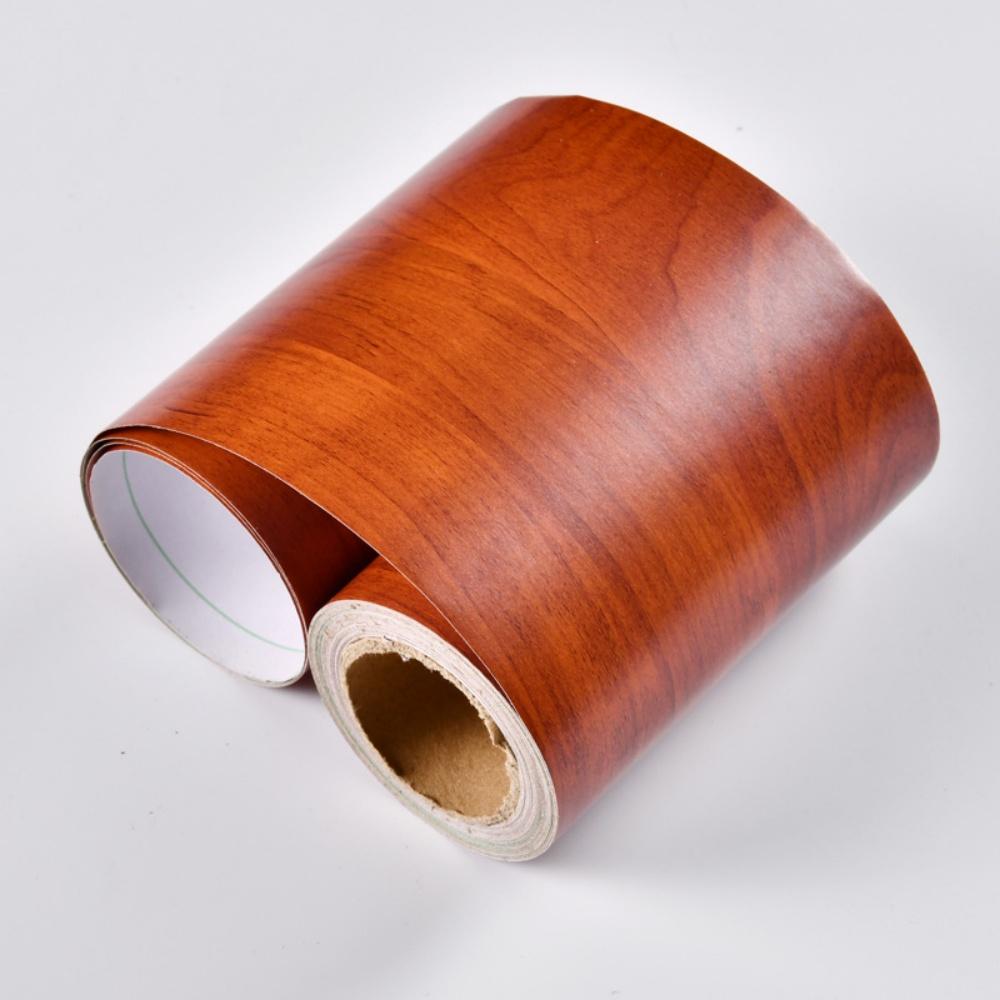 

1pc 5mX12cm Thickened Imitation Wood Grain Skirting Wall Stickers, Self-adhesive Living Room Bedroom Wall Corner Decoration 5mX12cm