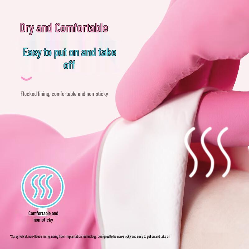 MIAOJIE Durable Latex Dishwashing Gloves (2 Pairs)