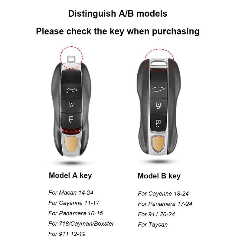 Car Key Paint Protective Case Keyless Cover For Porsche Cayenne Mancan Panamera 911 718 Boxster Cayman Taycan Replacement Shell