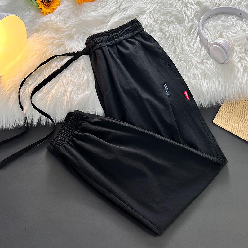 

Мужские повседневные брюки, легкие и крутые однотонные универсальные быстросохнущие брюки из ледяного шелка L