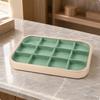 Rectangular Jewelry Tray Shallow ClothlinedLined Rounded Corners Empty