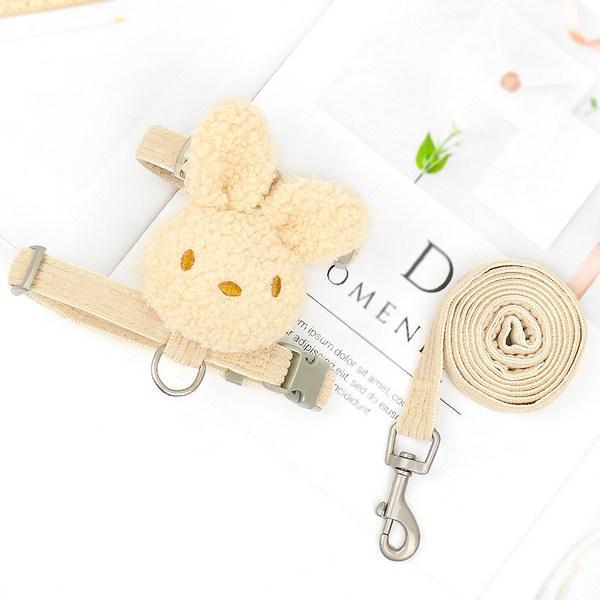 Pastel Pet Puppy Tosuni Harness + Leash Set, Beige (harness), Beige (Lead)