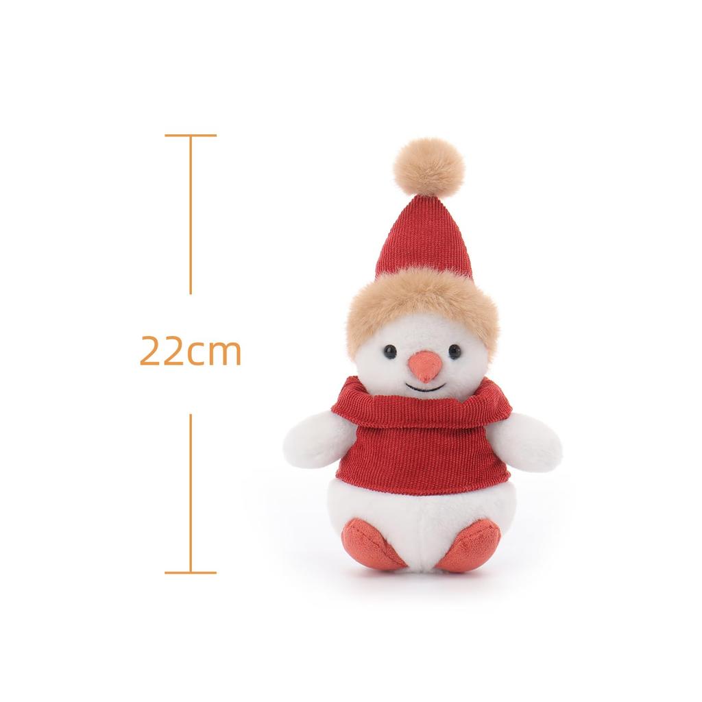Aprikosenfarbenes Lamm Überraschung Schneemann Plüschtier für Weichen und Flauschigen Überraschungsschneemann für Mädchen und 22cm Kinder, Niedlich, Jungen,