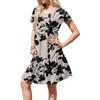 Women's Casual Fashion Round Neck Neck Short Sleeve Vintage Cake Dress