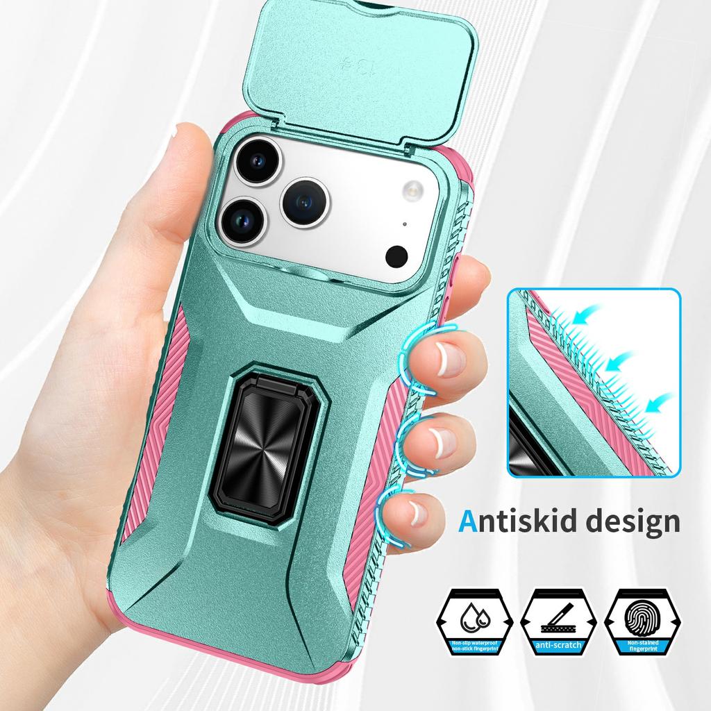 For iPhone 17 Pro Max Case Camshield Kickstand TPU+PC Anti-Slip Phone Cover