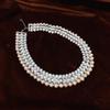 Elegant White and Pink Pearl Jewelry Set: Hand-Strung Necklace and Bracelet with 7-9mm Pearls.