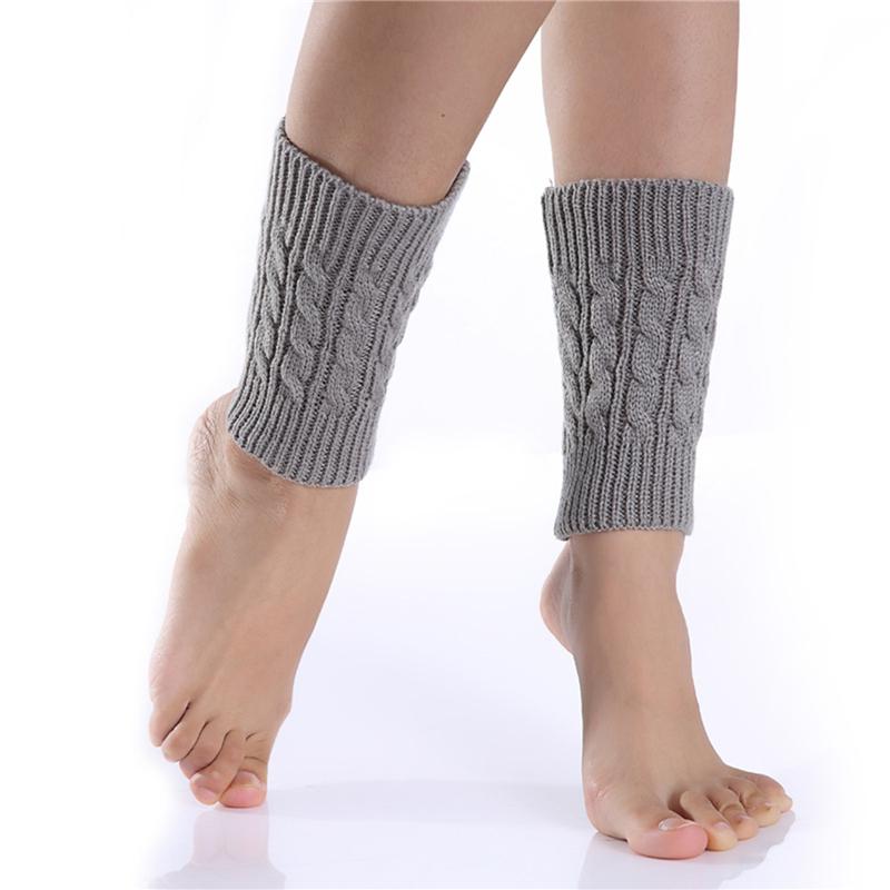 A Pair Winter Knitted Leg Warmer Women Short Leg Warmers Boot Cuffs Fashion Thermal Ladies Foot Warmer Boots Accessories