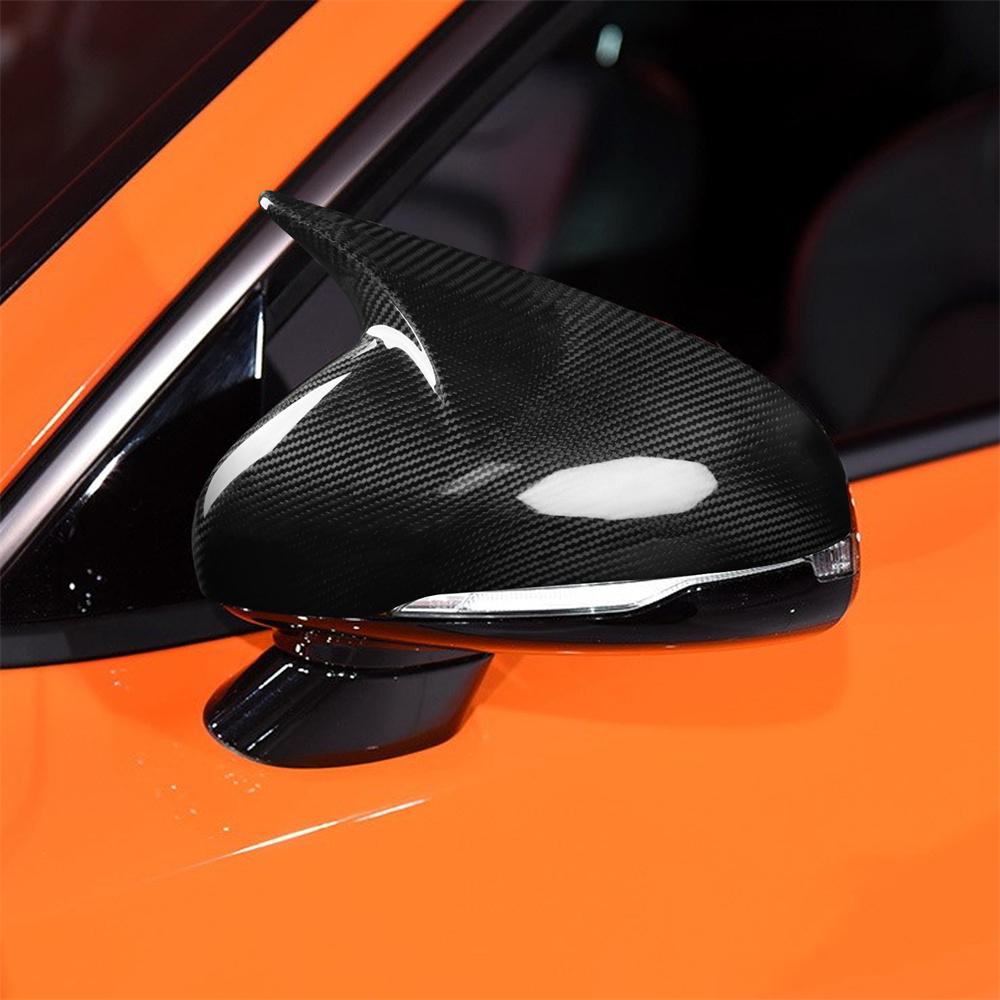 2x Real Carbon Fiber Rear Side View Mirrors Cover Trim For KIA Stinger 2018-2022