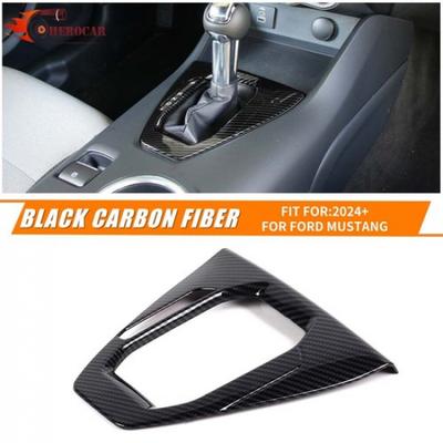 Carbon Fiber Gear Shift Bezel Panel Cover For Mustang 24+ Automatic Accessories