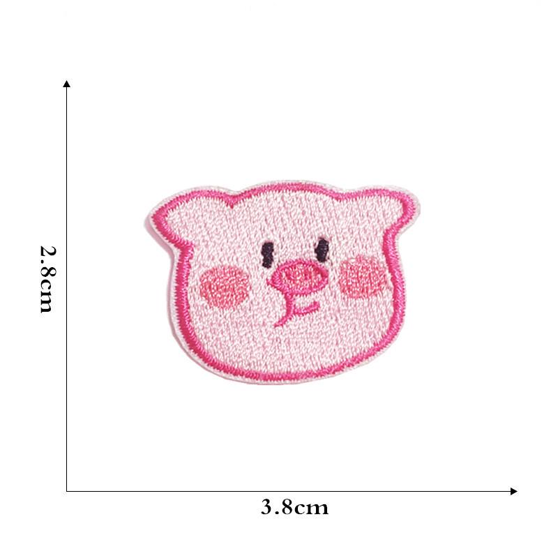 Cute Pink Pig Cartoon Embroidery Logo Patch for Clothing