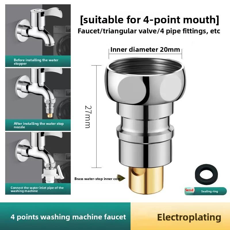 3/4" 1/2''Thread Connector Faucet Hose Tap Water Adapter Quick Connector Water Pipe Fittings Home Replacement Accessory