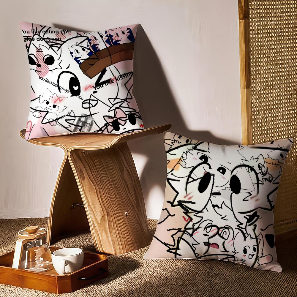 Boykisser Silly Cat Cushion Cover Pattern Printed Pillowcase For Living Room Sofa Cushion Cover & Bedroom Decor
