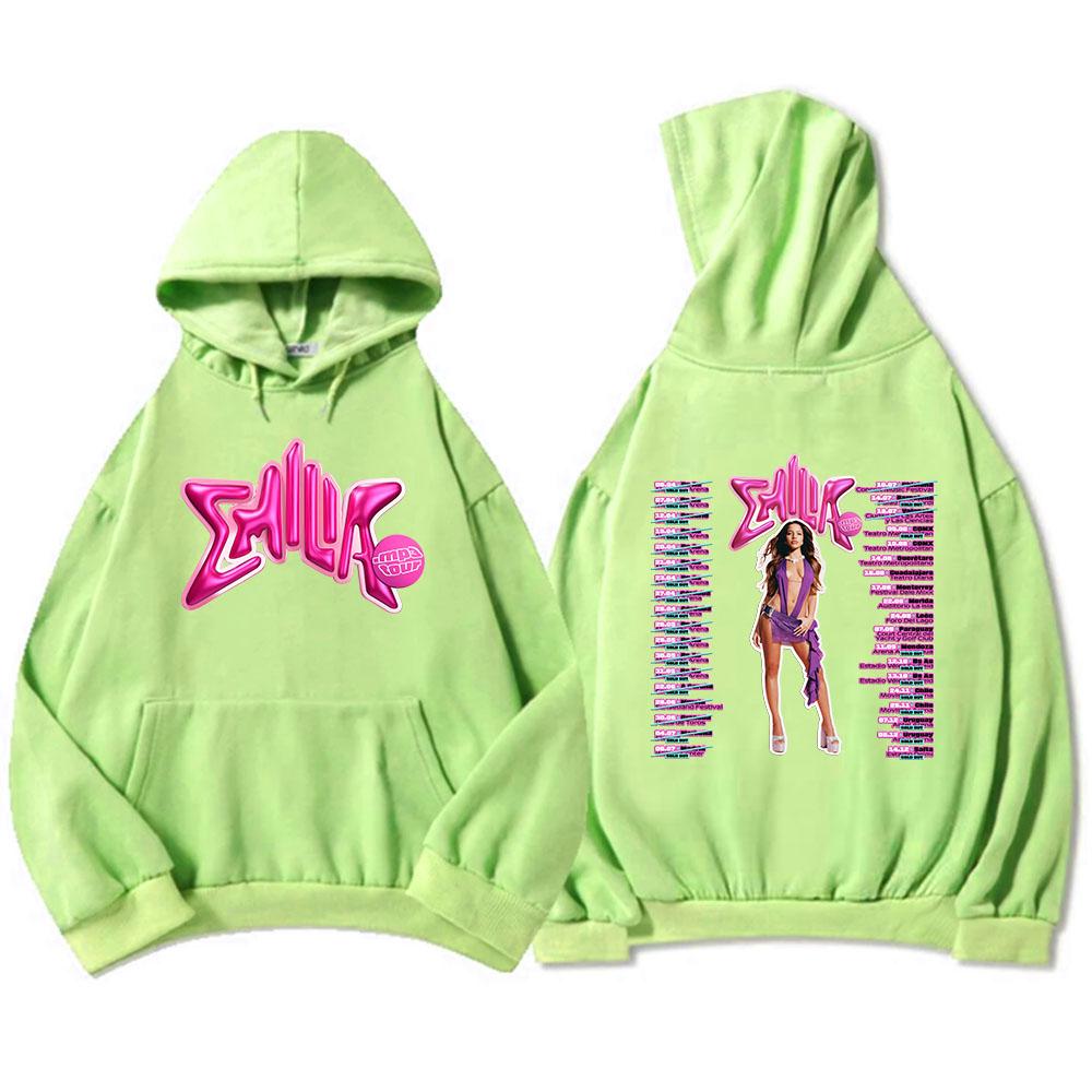 Emilia Mernes MP3 Hoodies Winter Long Sleeve Hooded Pullovers Men Clothes Fleece Pocket Singer Graphic Sweatshirts Print Hoody