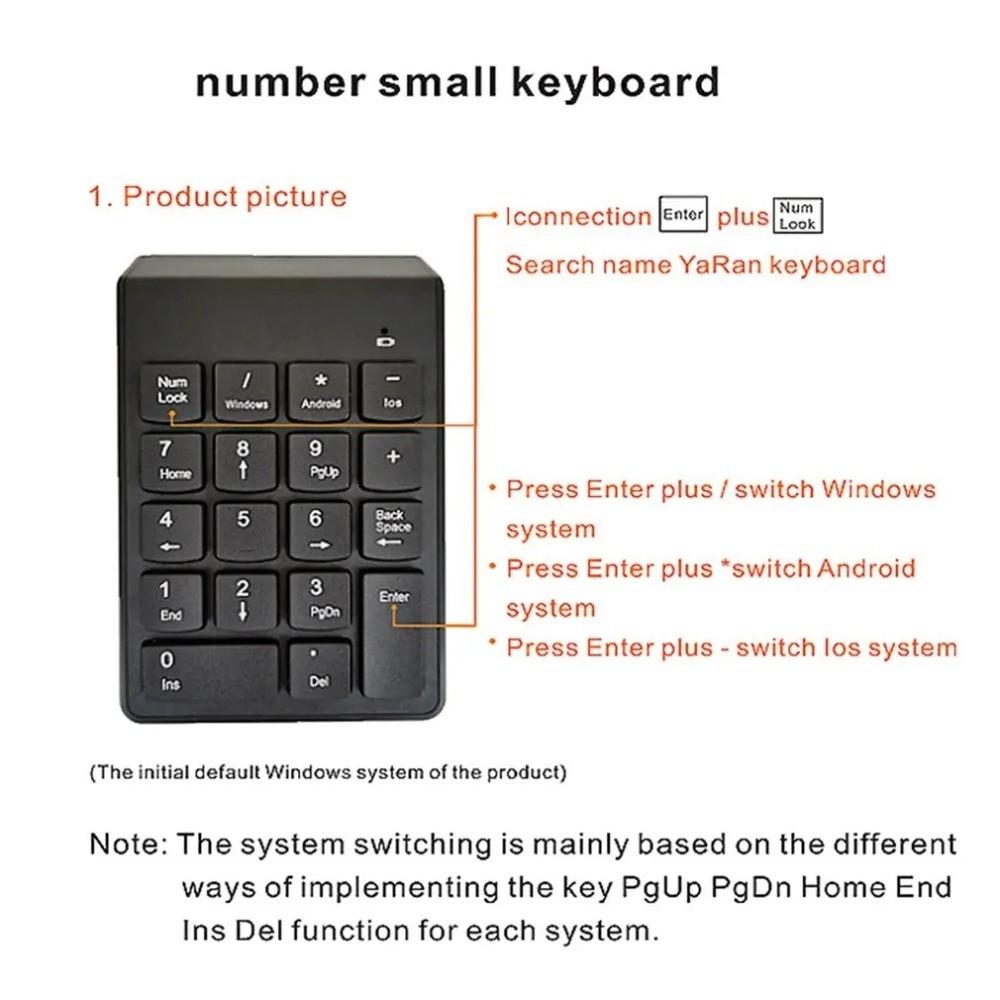 Slim Design Mini Digital Keypad 18 Keys Wireless Numeric Keypad Wireless Keyboard Accounting