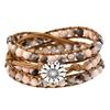 Natürlicher Stein Handgewebtes Armband Damen Bohemian Mehrschichtiges Wickel-Handseil Tigerauge Stein Armband.