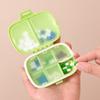 Mini Portable 8 Grids Pill Box Travel Medicine Organizer Container Wheat Sealed Tablets Storage Dispenser Box for Medicines