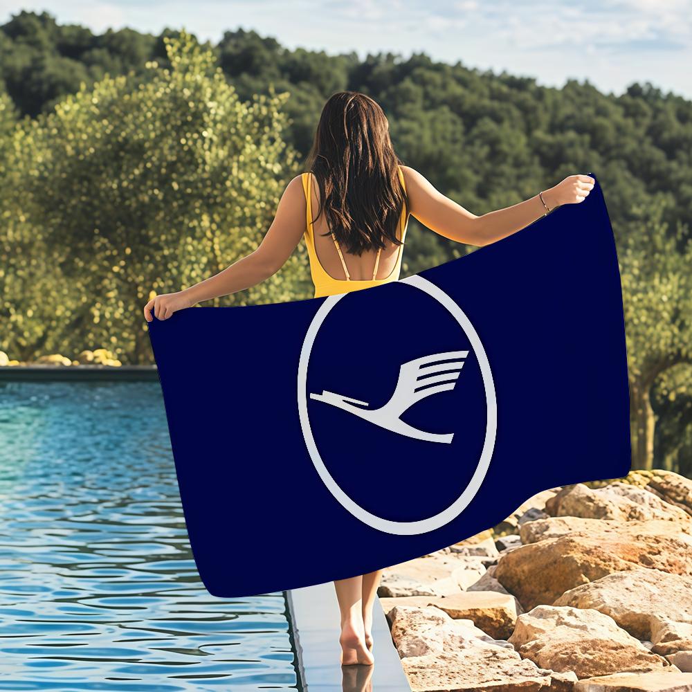 Fashion print L-Lufthansa Towel Drying Bath Towel Applicable To Light Swimming Camping Yoga Beach Out