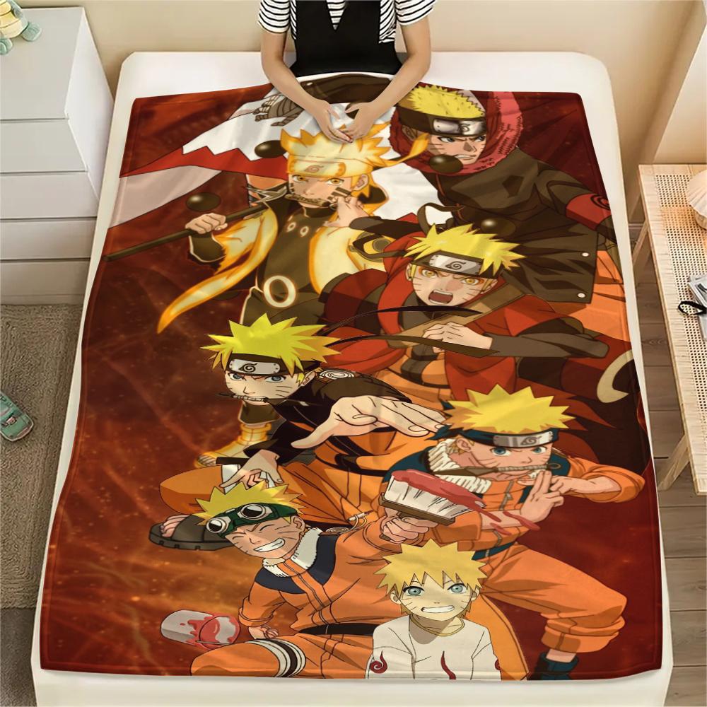 Cartoon Character Naruto pattern Flannel Blanket, High quality Comfortable for All Seasons, Home Decor, Warmth and Comfort, Perfect for Gifts.