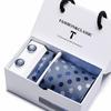 Men's Tie Gift Set: Striped & Polka Dot Tie, Pocket Square, Cufflinks