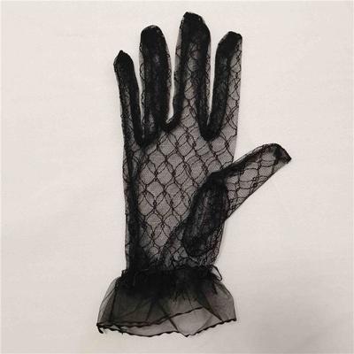 Cosplay Elastic Short Dress Accessories Banquet Dinner Dress Bridal Mesh Gloves Thin Mittens Wedding Lace Gloves