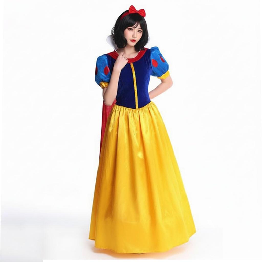 [monoii] Snow White Pannier Set, Adult Halloween Queen Costume Dress, Sizes S, M, L, XL 399