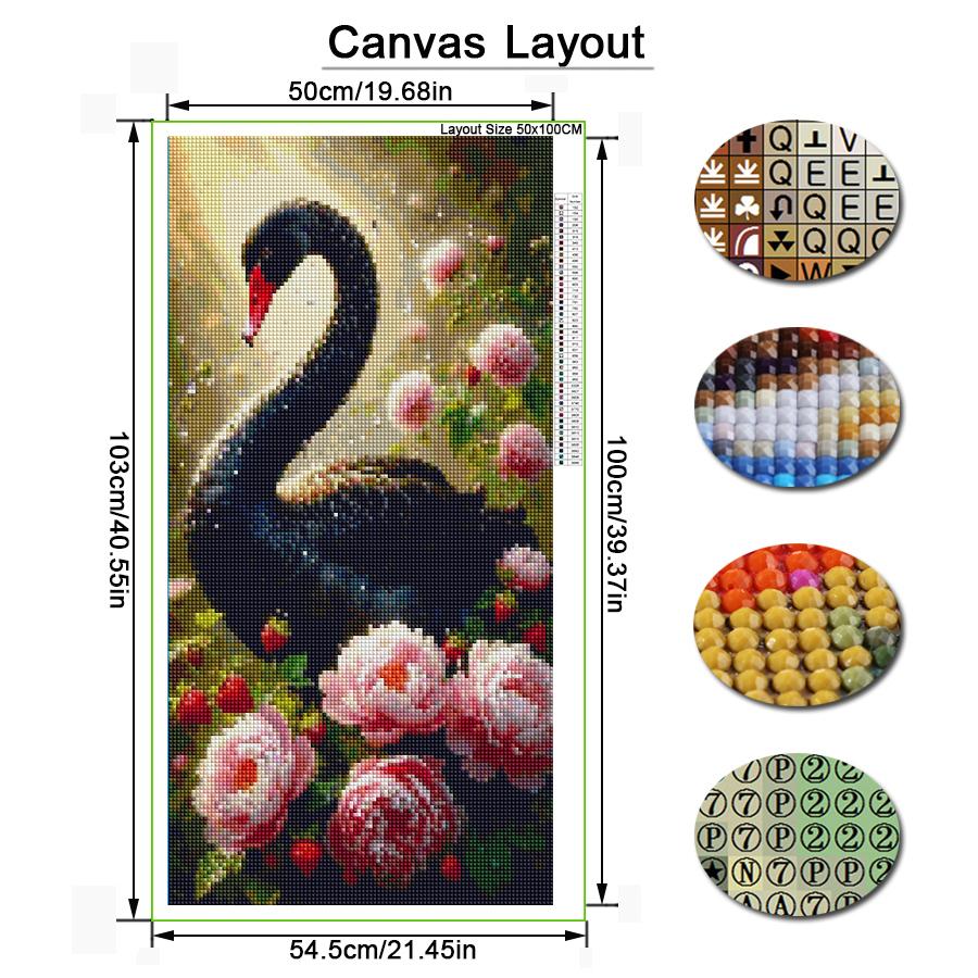 Diy Diamond Mosaic Black Swan Peony Large Size Diamonds Painting Animals Full Drill Rhinestone Embroidery Jewelry Cross Stitch Kits Wall Decor