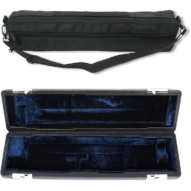 16 Hole Flute Case Hard Shell C Foot Leather Protective Box with Soft Interior - Convenient & Durable for Beginner Students
