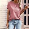 2023 Spring/Summer Women's Solid Twist-Button Short-Sleeve Top