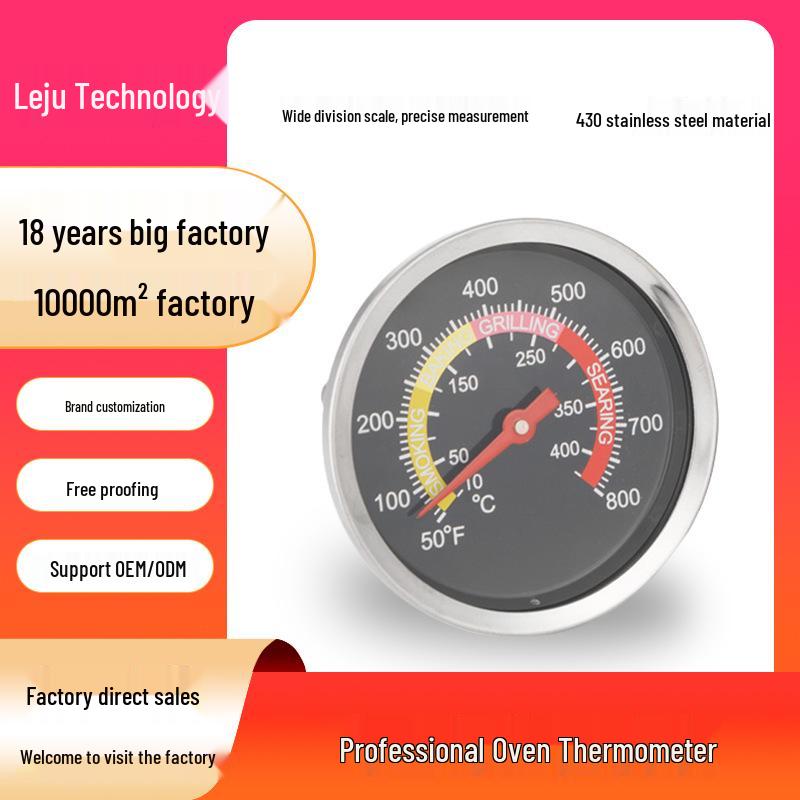 

Round BBQ Bimetal Thermometer - 60mm Stainless Steel for Kitchen/Outdoor Ovens