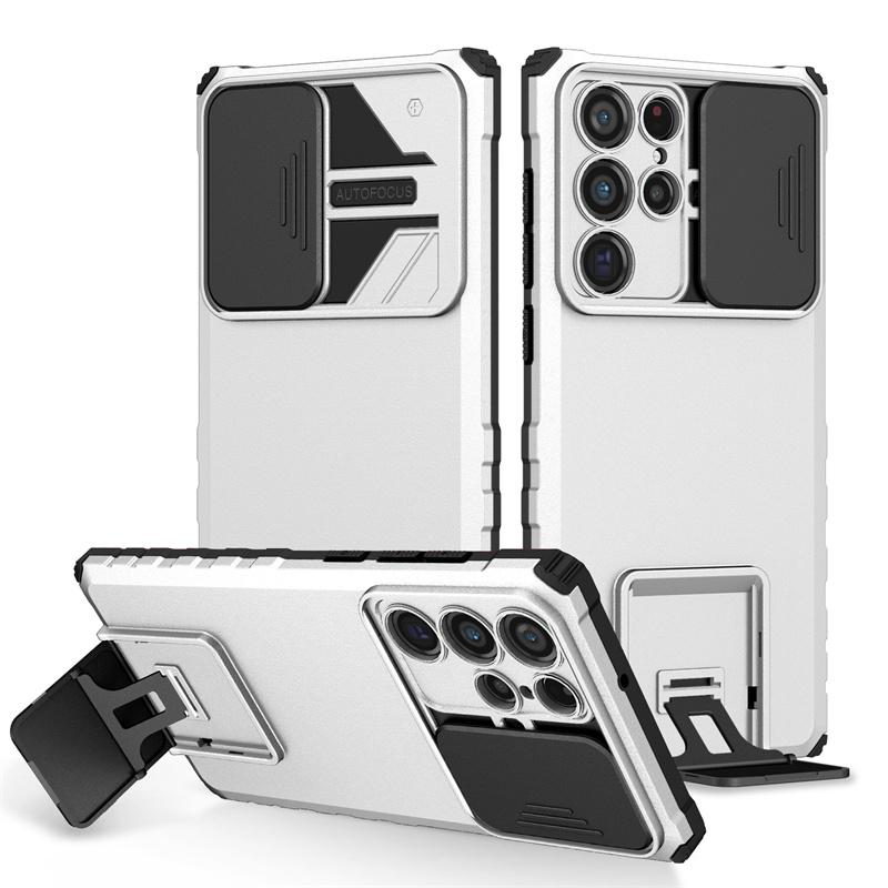 For Samsung Galaxy S22 S 22 Ultra Case Slide Camera Armor Shockproof Phone Cases For Samsung S22 Plus S22+ Stand Back Cover