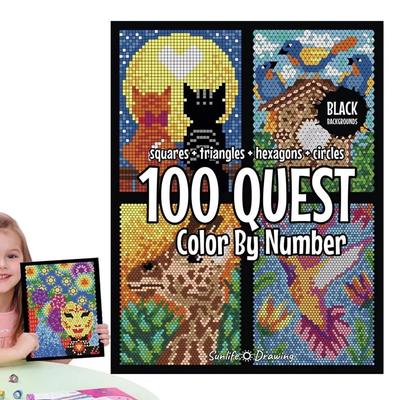 Paper Paint By Numbers Cartoon Drawing Learning Book Filling Color Book Set  Adults and Kids