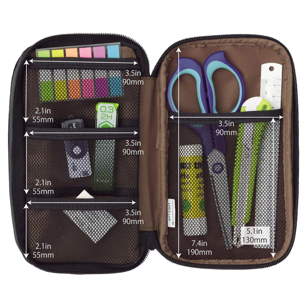 LIHIT LAB Pen Book Black Overseas Model Case, Type, Triple, Camouflage, A7556-134